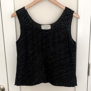 🌻 Vintage silk beaded blouse